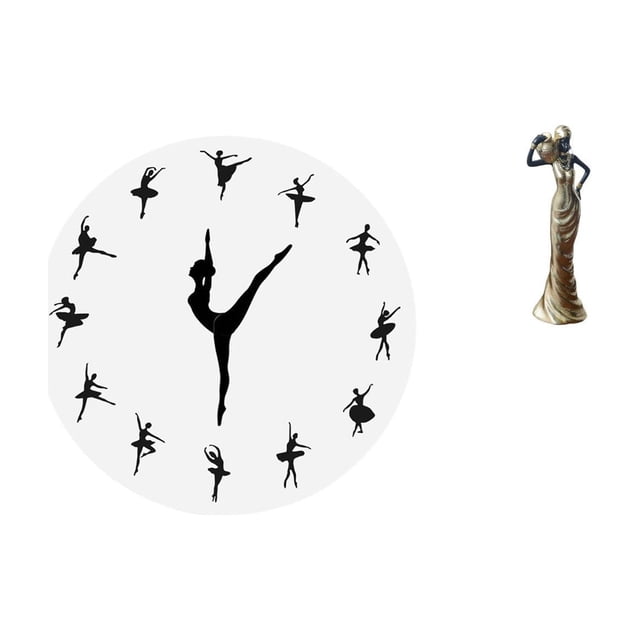 Reloj de pared,Reloj de pared con bailarina,reloj decorativo colgante.,Figura de escritorio,Artesanía de escritorio con figuras africanas coleccionables,Estatua de dama tribal,pieza de arte