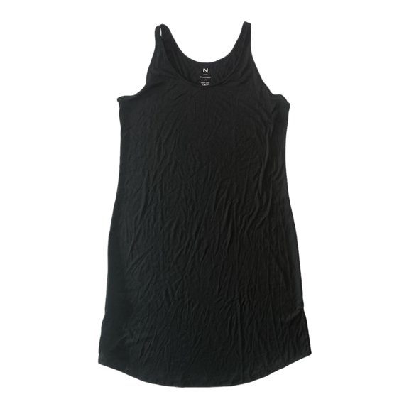 N Natori Women's Sleeveless Scoop Neck Relaxed Fit Lounge Dress (Black, XL)