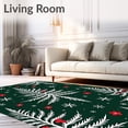 thumbnail image 2 of ODIKA 5'x7' Machine Washable Non-Slip Area Rug, Joyful Winter Wonderland Bath With Snowy Tree Decoration High Traffic Rug, Green, 608568, 2 of 7