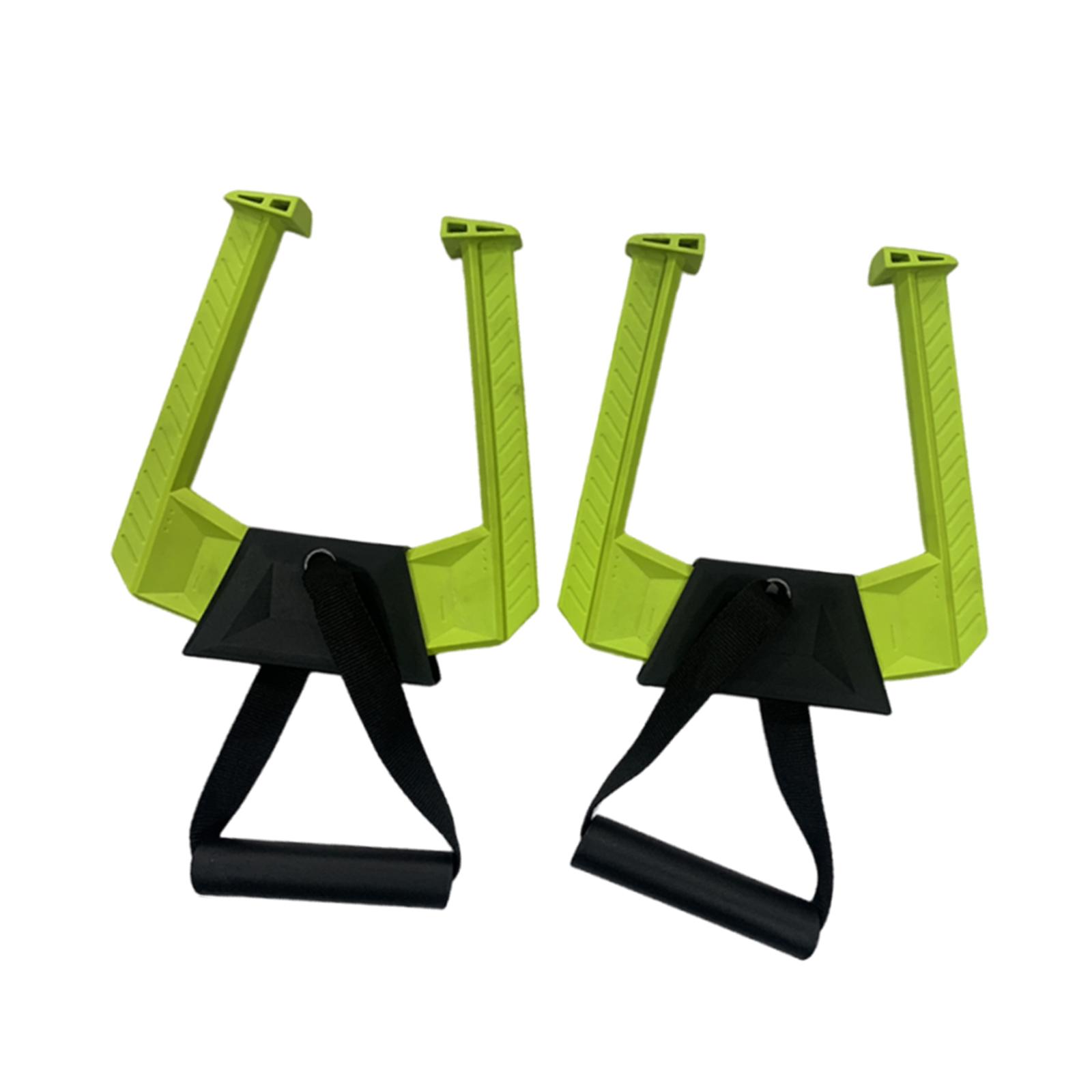 funtasica 2Pcs Portable Pull up Bar for Doorway Home Gym Equipment Convenient Easy to Use Versatile Pullup Bar Handles for Hotel Office Green