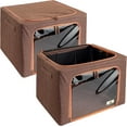 thumbnail image 6 of Sorbus Stackable Storage Bins, Fabric Organizer Bags with Window and Handles for Kids and Adults, 2Pk, Brown, 6 of 7