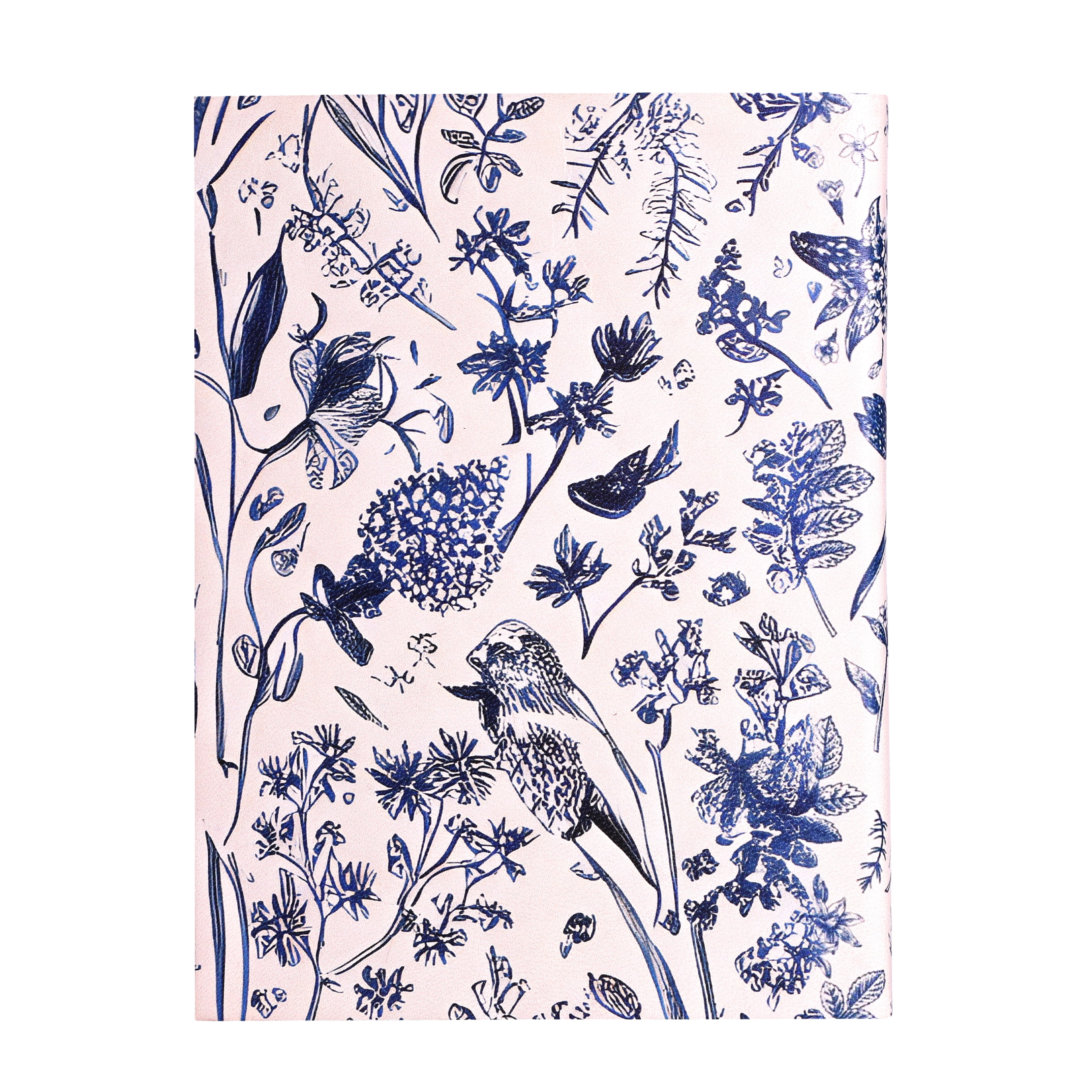 Leather Journal Notebook Blue Floral (Fiore Blu) Handmade Diary Travel Journal - Unique Gift for Her, Artists, Students, Birthday