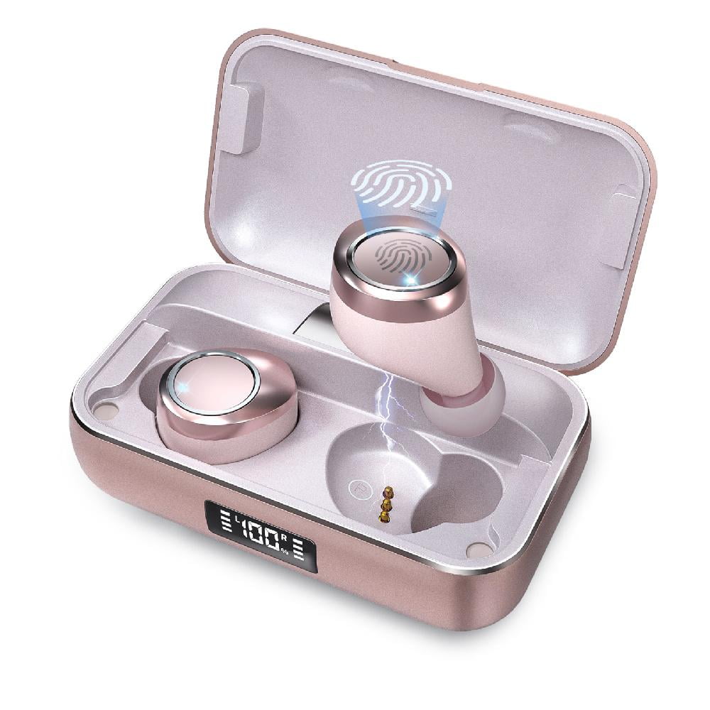 IPX8 Waterproof in-Ear Stereo Headphones with Metal LED Display Charging Case 120H Playtime Wireless Earbuds Pink VANKYO X200 Bluetooth 5.0 Earbuds Built-in Mic with Deep Bass for Sports Work 
