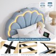 thumbnail image 4 of Twin Upholstered LED Bed Frame - with Storage Headboard & Storage Drawer, Berber Fleece Princess Platform Bed for Kids, Wood Support, No Box Spring Needed, Easy Assembly, Blue, 4 of 7