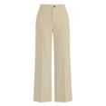 thumbnail image 5 of Guieoi Dress Pants for Women Business High Waisted Wide Leg Casual with Pockets Straight Leg Style Suitable for the Office Daily Wear Work Pants Brown L, 5 of 7