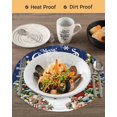 thumbnail image 3 of 13 Inch Round Placemats Set of 4, Navy Blue Christmas Snowman Non Slip Heat Insulation PP Table Mats, Xmas Tree Snowflake Botanical Washable Place Mats for Kitchen Dining Party Table Decor, 3 of 7