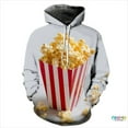 3D Cinema Snack Popcorn Graphic Hoodies for Men Clothing Unisex Women