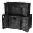 Distressed Black Large Wooden Storage Trunk Coffee Table Set of 2