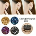 thumbnail image 3 of GKNET Fake Earring Zircon Earring Magnet Ear Clip Non Piercing Delicate Jewelry Zircon Ear Clip-silver-8mm, 3 of 9