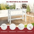 thumbnail image 4 of SERWALL 41" Outdoor Bar Table, HDPE All Weather Adirondack Outdoor Bar Height Table, White, 4 of 7
