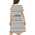 thumbnail image 5 of GERsome Girls Dresses Short Sleeve A-Line Crewneck Sundress Summer Swing Midi Dress for 4-14 Years Kids, 5 of 7