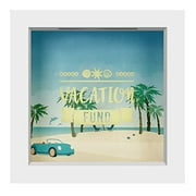 Americanflat Vacation Fund Shadow Box Frame in White with Polished Glass for Wall and Tabletop - 6" x 6"