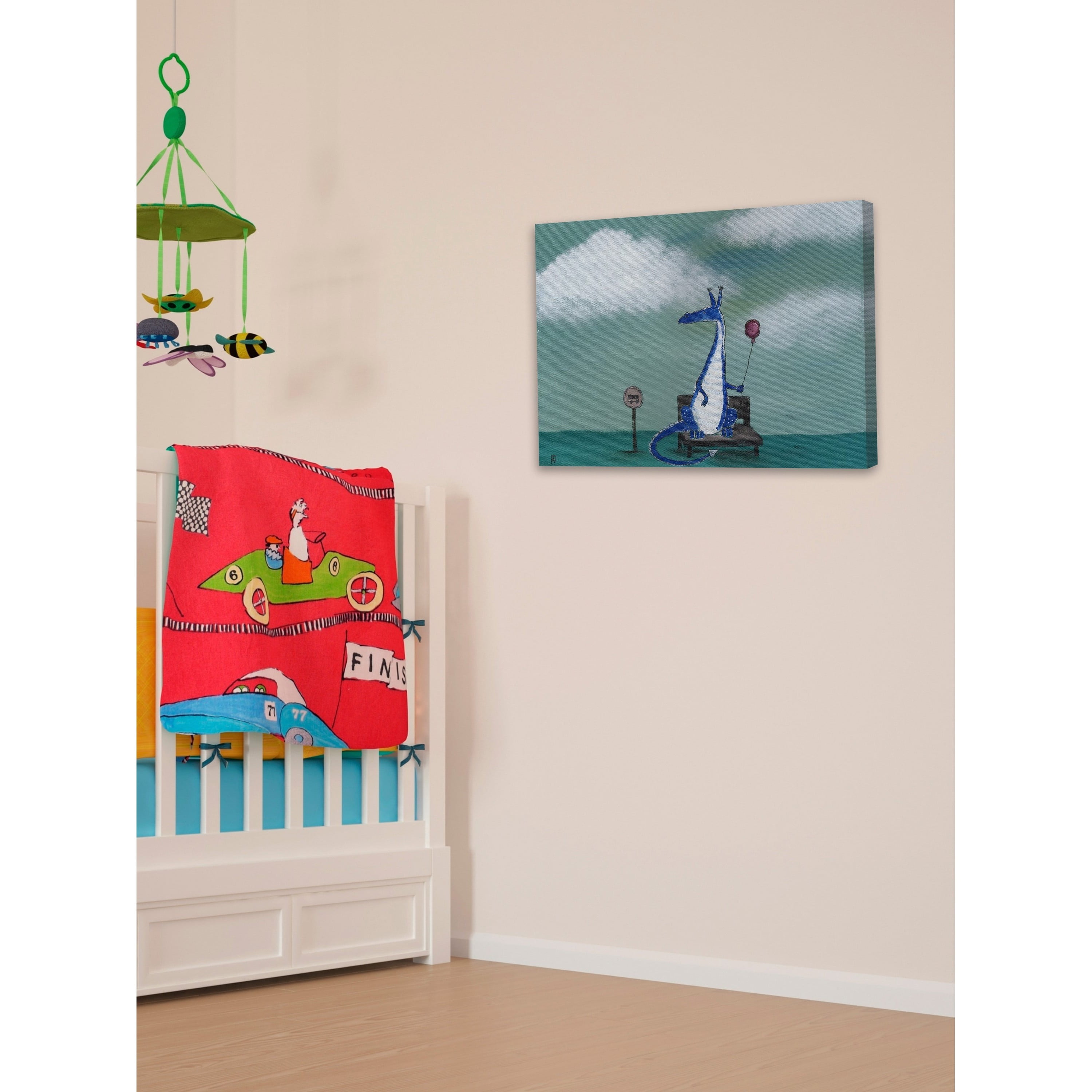 Marmont Hill - "Andrea Dragon Bus Stop" by Andrea Doss Painting Print on Wrapped Canvas