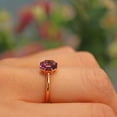 thumbnail image 6 of Hexagon Cut Natural Amethyst 14k Rose Gold Engagement Solitaire Ring, 6 of 9