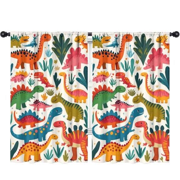 Blackout Kids Curtains,Cute Dinosaur Pattern Childrens Insulated Curtains Set Of 2,Bedroom Essentials,Toddler Room Decor 52x84in(132x213cm)