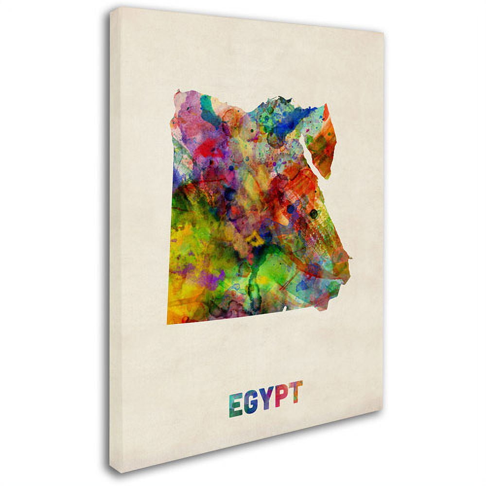 Trademark Fine Art "Egypt Watercolor Map" Canvas Art by Michael Tompsett