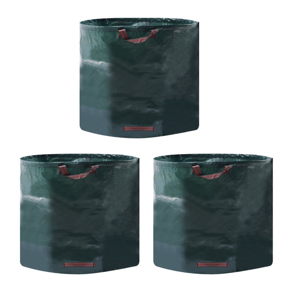 3PCS 27Gal Reusable Waste Bag for Garden Yard Lawn Patio, Foldable Outdoor Leaves Grass Clippings Debris Trash Bags, Freestanding Container Bag with 4 Reinforced Handles for Trimming Plant