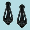 thumbnail image 2 of Black Cast Iron Georgian Door Knocker 7" H x 2.5" W Antique Rust Resistant Finish Heavy Duty Metal Front Door or Gate Knockers w/Screws Renovators Supply Pack of 2, 2 of 3