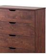 thumbnail image 3 of Benzara Wooden Utility Storage Chest with Five Drawers on Metal Glides, Dark Brown, 3 of 6