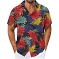 thumbnail image 2 of DJDLJWCJ Hawaiian Shirt for Men Oversized, Floral Print polo T Shirts Short Sleeve polo Shirts for Men Summer Beach Shirts Multicolor S, 2 of 4