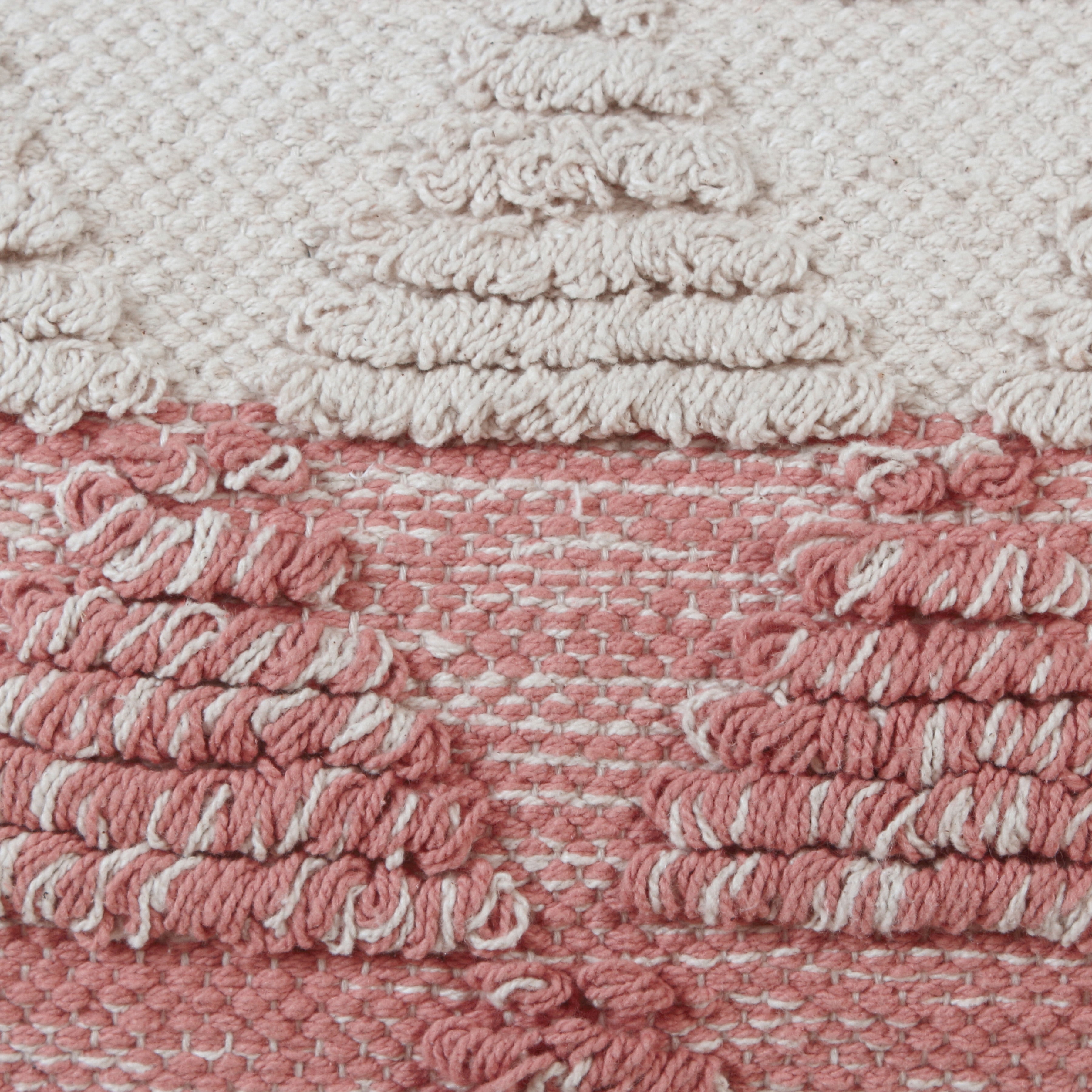 Ox Bay 14" x 36" Hand-Woven Pink/ White Geometric Organic Cotton Pillow Cover