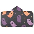thumbnail image 5 of Yayeee Kids Hooded Towels Toddler Soft Absorbent Beach Bathing Wrap 50" x 23.5", Halloween Purple Ghosts, 5 of 5