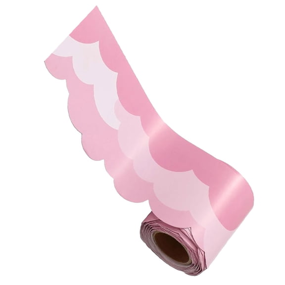 COMPUKAS Pink Cloud Bulletin Board Border Sticker Roll for Classroom Decor