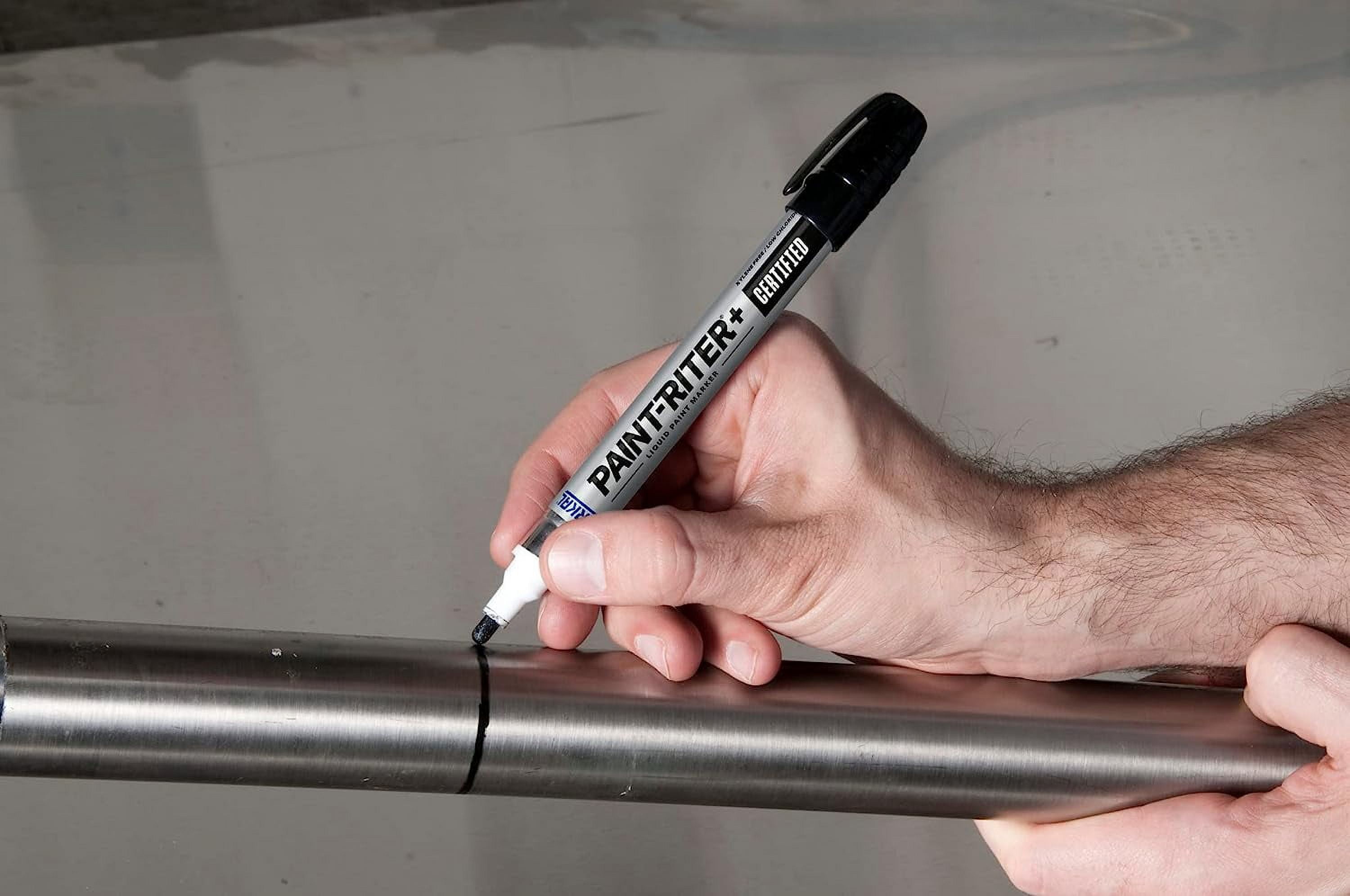 Paint-Riter+ Certified Liquid Paint Marker, Black, 1/8 in Tip, Medium