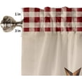 thumbnail image 5 of Country Star Live Laugh Love 3 Piece Kitchen Curtains Tiers and Valances Set, Rustic Berries Pine Cones Red Plaid Rod Pocket Short Window Treatment Tiers Curtains Panel and Valance for Cafe Bathroom, 5 of 5