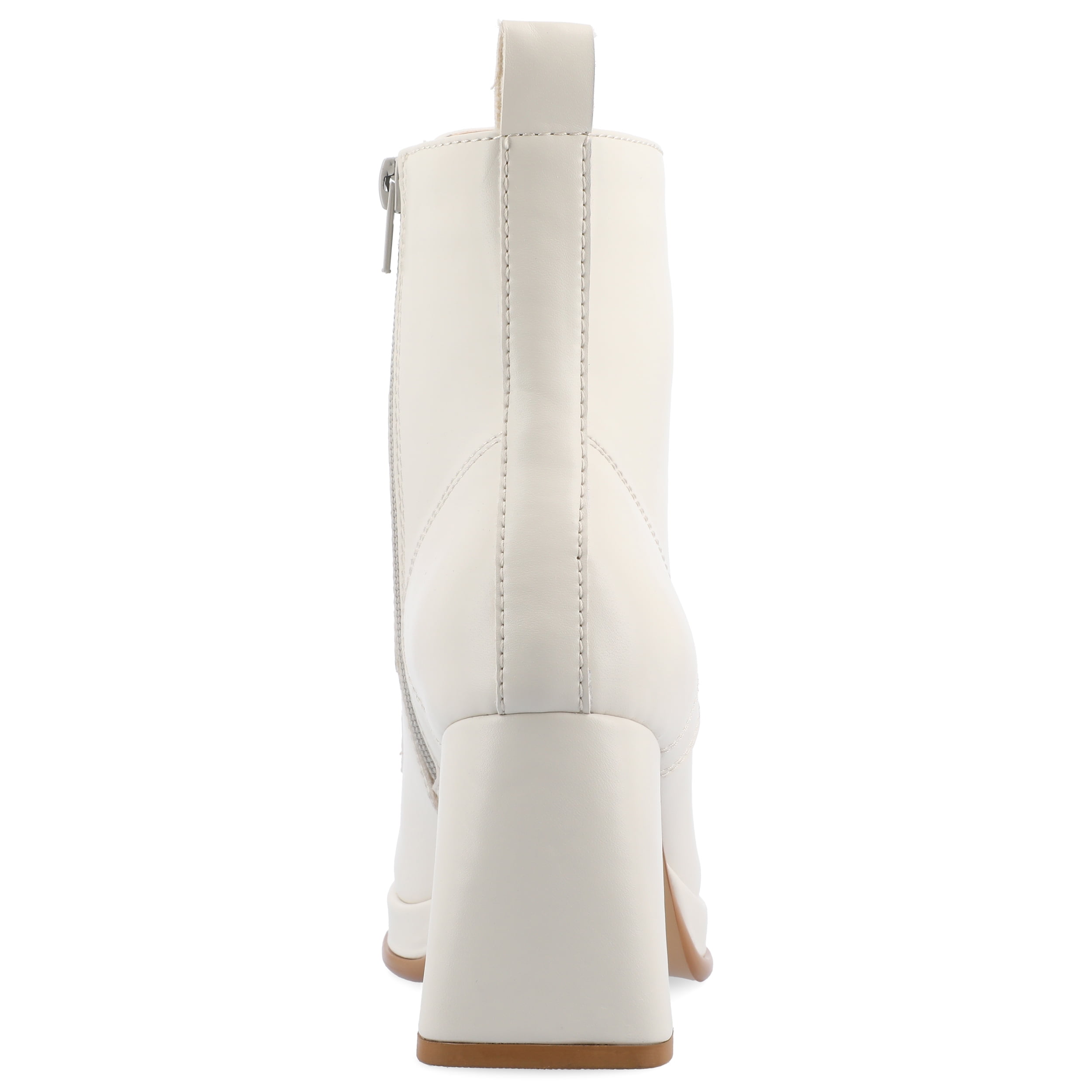 Journee Womens Kalindi Lace Up and Zip Entry Square Toe Booties, Widths Available