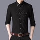 thumbnail image 4 of pstuiky Camisas casuales de manga larga para hombre, Camisa informal de manga larga con solapa y botones en color liso para hombre, estilo ejecutivo. salir tops s, 4 of 6
