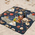 thumbnail image 5 of Hedgehogs Fruit Leaves Beach Blanket Outdoor Picnic Blanket 78"x 78" Waterproof Foldable for Beach Camping Travel Hiking Grass Lawn Park, 5 of 5