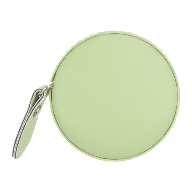 Redonda Retráctil Métrica Cinta 150 cm/60 Pulgadas Suave Cuero Estuche Sastres Cinta Métrica Bolsillo Tamaño para Cuerpo, Tejido, Costura Medidas, Verde