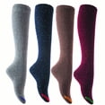 thumbnail image 5 of Women's 4 Pairs Soft Comfortable Durable & Truly Beautiful Knee High Cotton Boot Socks HR158212 Size 6-9Assorted, 5 of 9