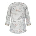 thumbnail image 5 of Weiqiqre Summer Fashion Tops for Women Floral Printed Lace V-Neck 3/4 Sleevet Casual T-shirt Blouse, 5 of 5