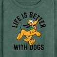 thumbnail image 3 of Mickey & Friends - Pluto Life Is Better With Dogs - Women's Lightweight French Terry Long Sleeve Shirt, 3 of 5