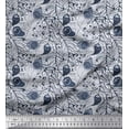 thumbnail image 1 of Soimoi Cotton Voile Fabric Peacock Feather Artistic Decor Fabric Printed Yard 42 Inch Wide, 1 of 1