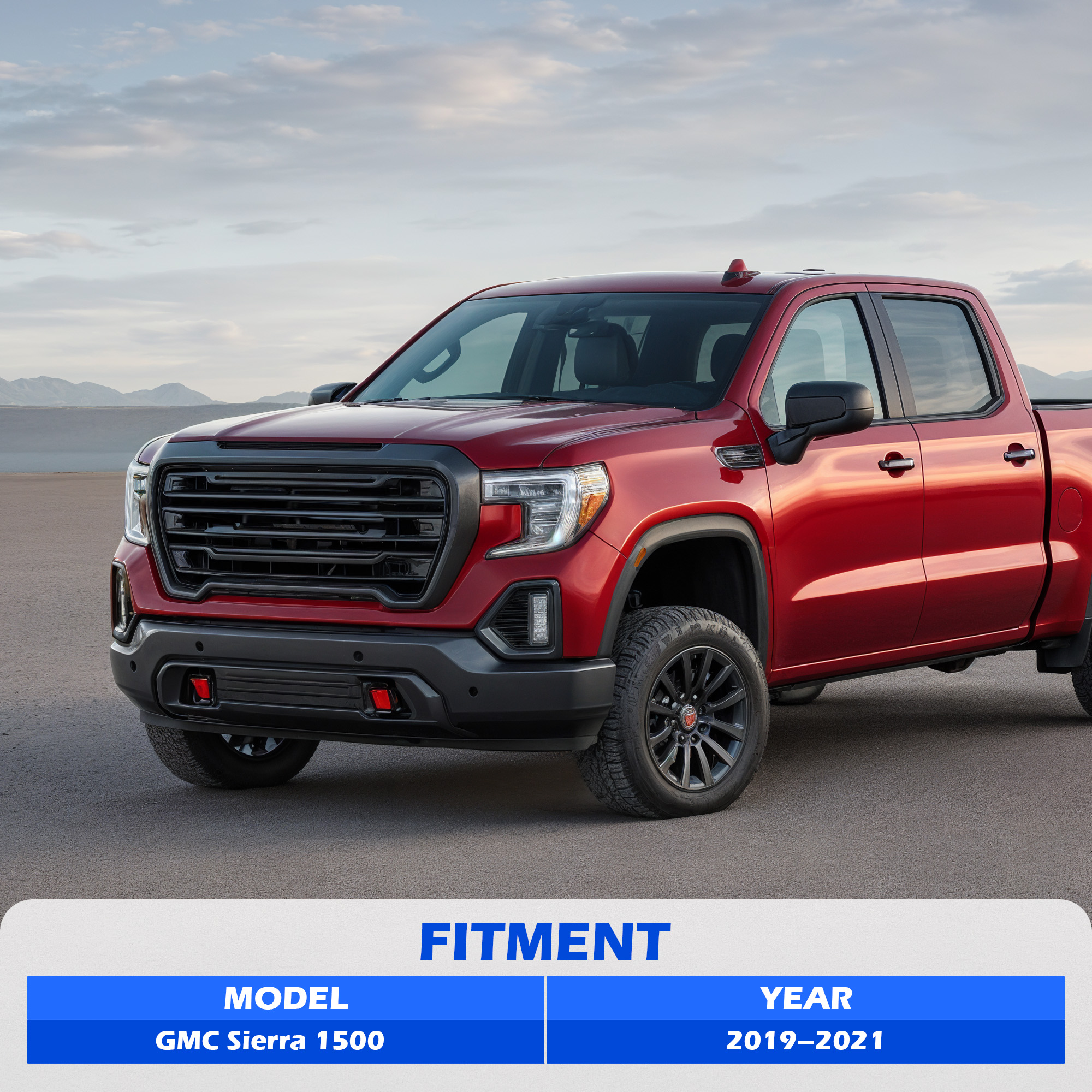 Front Bumper for 19-21 GMC Sierra 1500 with Parking Sensor Holes Black