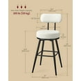 thumbnail image 4 of 360° Swivel Bar Stools Set of 2 - Modern Counter Height Stools with Boucle Fabric & Adjustable Feet, Cloud White, 4 of 6