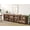 Brown, variant on 2 in 1 Sideboard Buffet with 4 Glass Doors & Adjustable Shelf, Modern Wood Grain Storage for Living Room, Kitchen,Beige