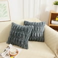 thumbnail image 7 of HonorHut Faux Fur Throw Pillow Covers Boho Lumbar Cushion Cover Double Sided Soft Plush Pillow Cover Decorative Pillowcases 20x20Inch Pack of 2 Gray, 7 of 7