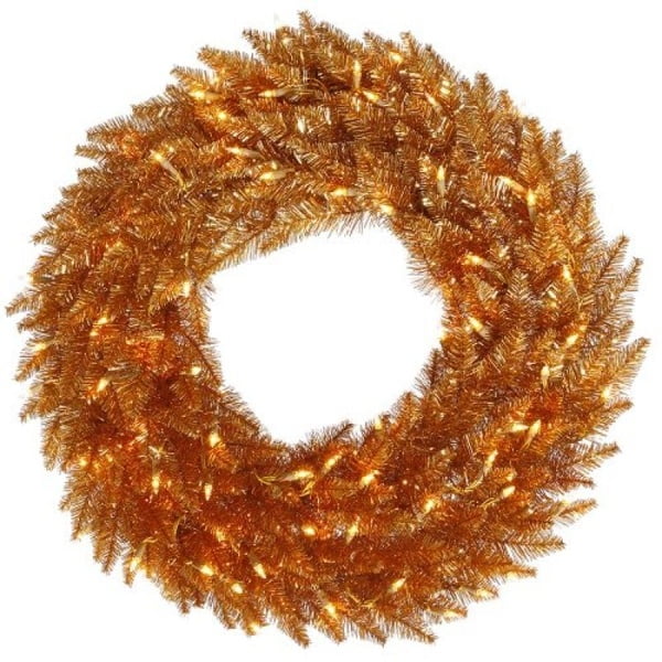 Vickerman Couronne de Cuivre 30 Pouces avec 100 Lumières LED Blanc Chaud Dura-Light