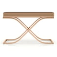 thumbnail image 3 of Furniture of America Monna Metal X-Cross Leg Console Table, Brass, 3 of 5