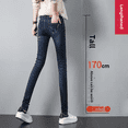thumbnail image 3 of Pantalones vaqueros de cintura alta con forro polar para mujer, otoño/invierno, nuevo estilo, pantalones altos elásticos adelgazantes, leggings de tubo de talla grande, 3 of 4