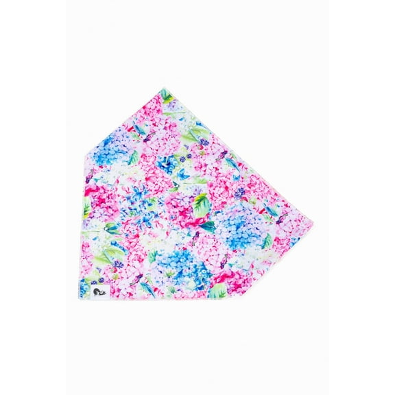 Aria the Fox Breathable Polyester Dog Bandana, S/M - 18in x 10in, Hydrangea Haven
