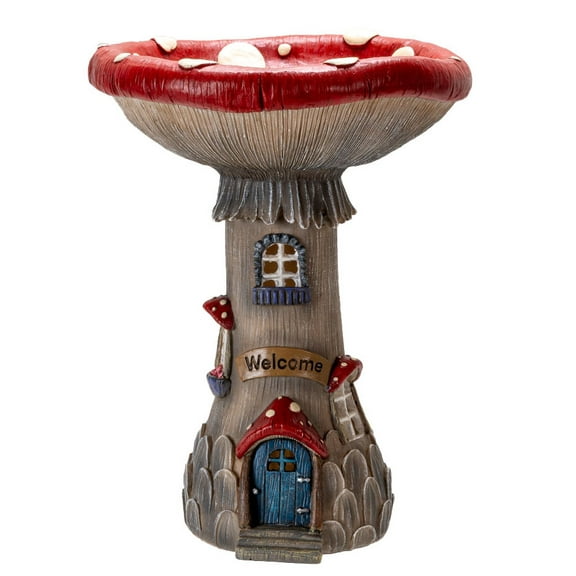 Enchanted Fairy Garden Cottage Inverted Toadstool Mushroom LED House Figurine