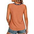 thumbnail image 3 of Women's 250th Anniversary USA V Neck Short Sleeve T Shirt, Casual Retro Letter Print Top with Patriotic Graphic, Lightweight Soft Tee for Independence Day Everyday Wear Saffron XXL, 3 of 5