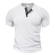 thumbnail image 1 of pstuiky camisetas para hombre, Blusas versátiles de manga corta raglán con cuello redondo y botones de color liso para hombre ropa de hombre m, 1 of 3