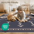 thumbnail image 4 of ODIKA 2'x3' Navy Beige Southwestern Diamond Medallion Washable Doormat Geometric Motifs with Interlocking Chain for Entryway, Kitchen, Laundry Room, Non-Slip, Low Pile, 4 of 7