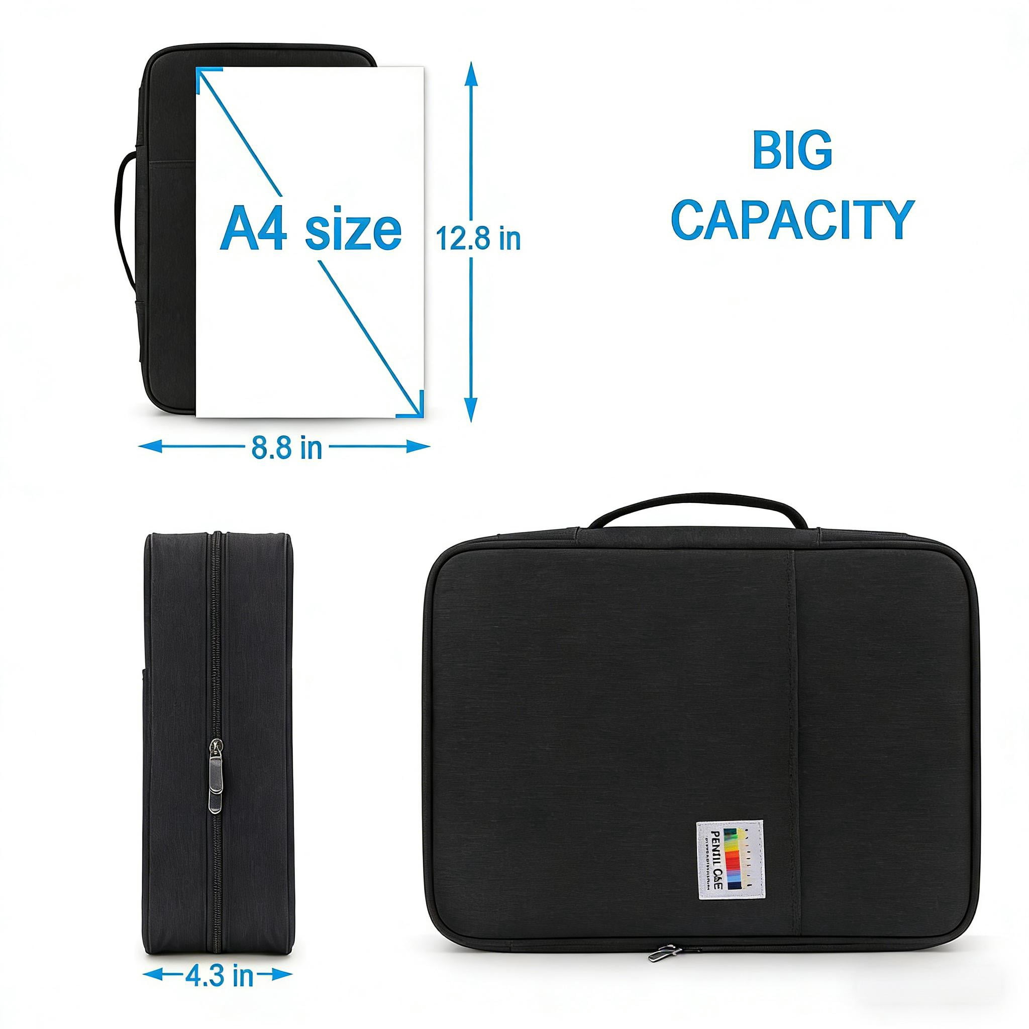 YOUSHARES 300 Slots large Colored Pencil Case - Big Capacity Pen Case Organizer with Multilayer Holder for Gel Pen & Prismacolor Colored Pencils (Black)